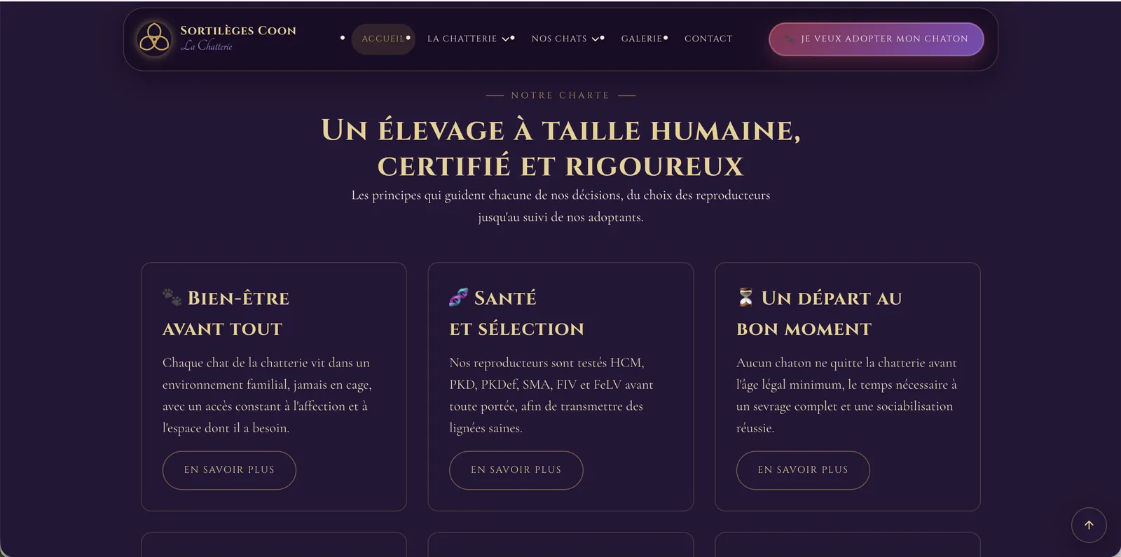 Capture — section Notre charte